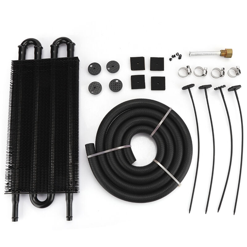 Jeffergarden - Universal Transmission Oil Cooler Radiator Auto Car Modifié Parts4 Row Black