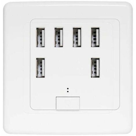 Universal USB wall socket, 6 built-in ports, 220V 4A charging panel, fast charging