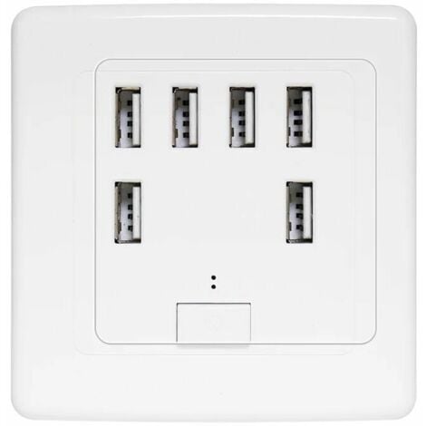Universal USB wall socket, integrated 6 ports, 220 V 4 A charging panel, fast charging