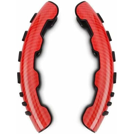 Universal Volante Booster, 2 Piezas Cubierta del Volante del Coche Antideslizante Volante del Coche Booster Decoración para la Mayoría de los Coches, Carbon Fiber Red