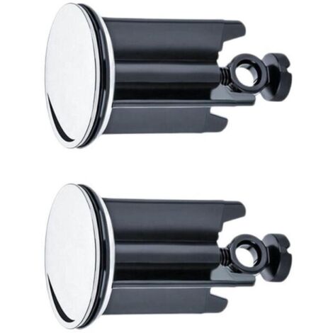 Universal Waschbeckenstöpsel Ø 40 mm, 2er Set, Abflussstöpsel Messing verchromt, mit Gummidichtung, höhenverstellbar, rostfreier Badewannenstöpsel