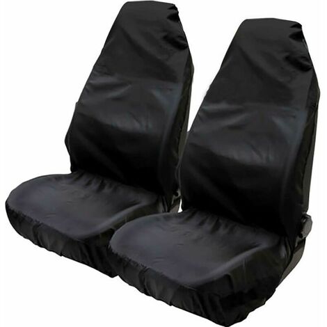 Universal Waterproof Nylon Front Car Seat Protectors 75 x 55 x 55 cm (Set of 2) Black