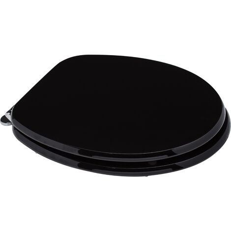 Universal- Wc Sitz Aus Schwarz Lackiertem Mdf