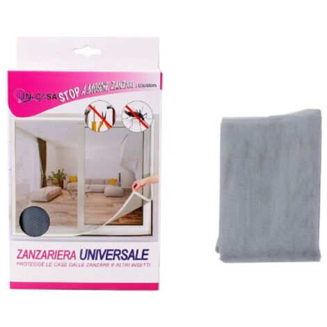Universal Zanzariera Canafe Adesive Grigia With Velcro 150x220 Cm 12922