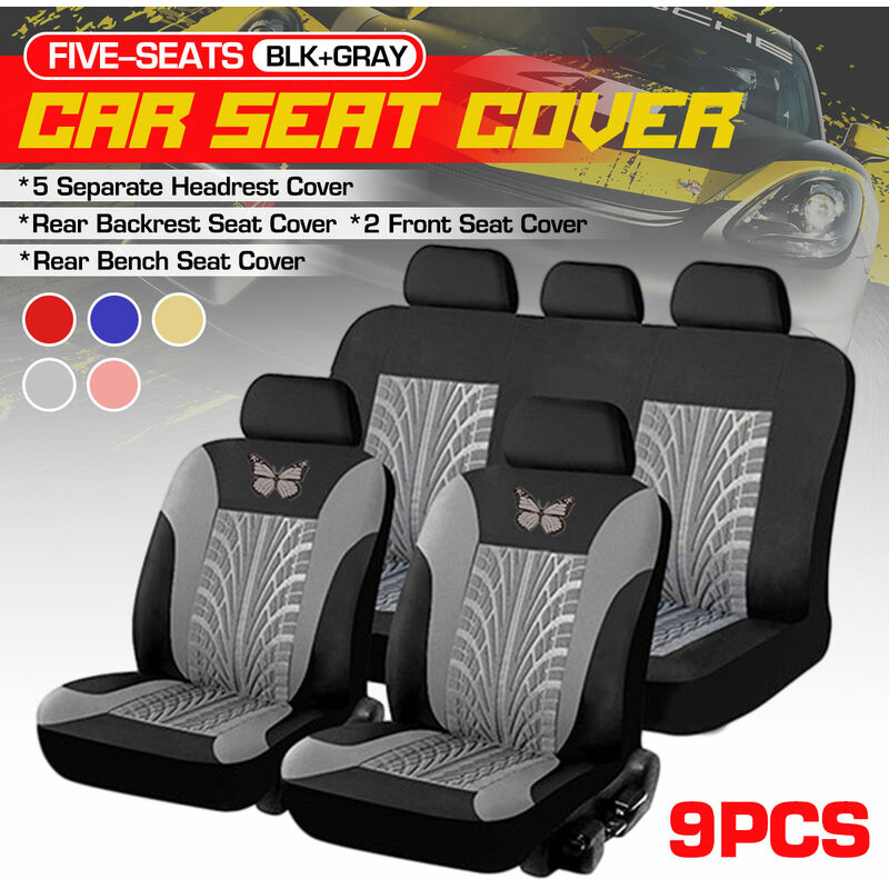 

(Universal) (Butterfly) Funda de asiento de coche para coche, protector para todas las estaciones, asiento delantero interior, asiento trasero, cojín