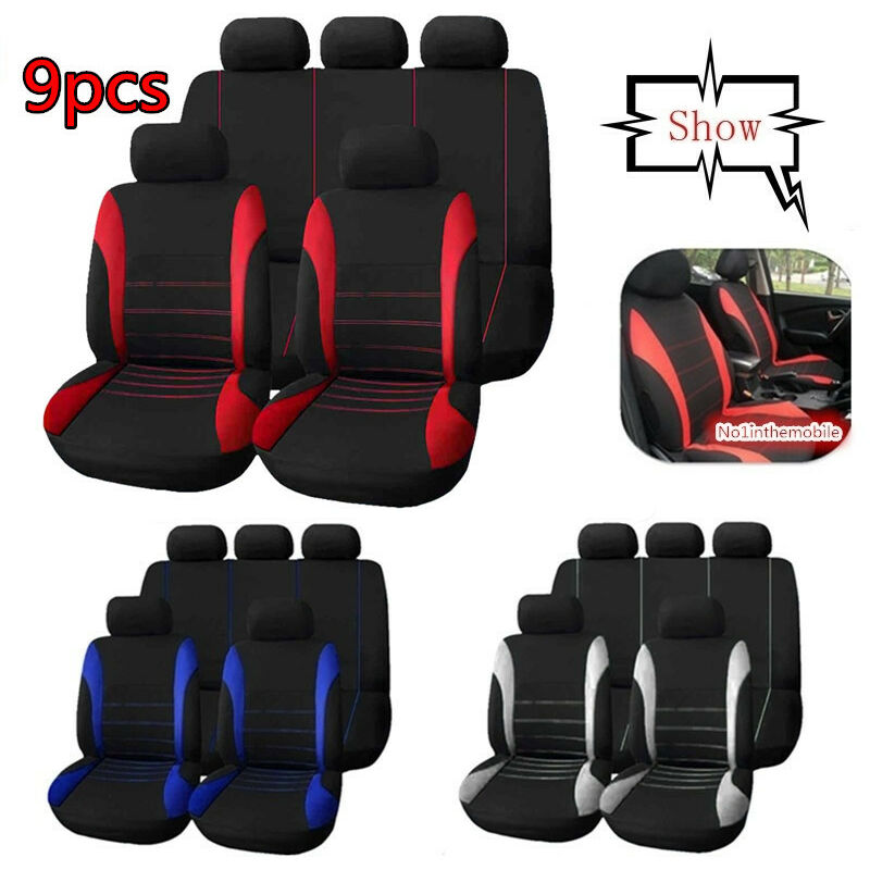 

(Universal) (Estilo de costura) Funda de asiento de coche de 1/2/5 plazas Protector de coche para todas las estaciones Interior del asiento delantero