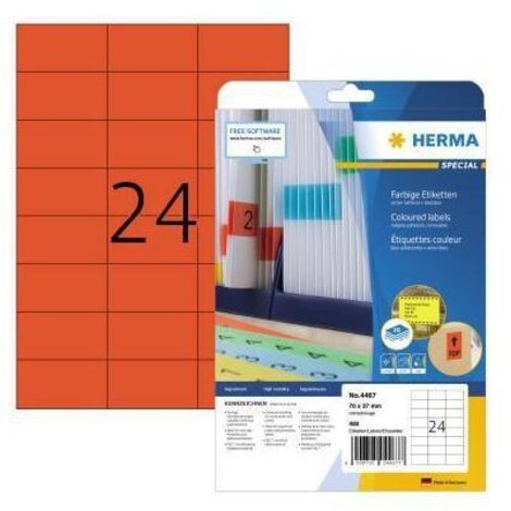 Universaletikett farbig 70 x 37 mm (B x H) wieder ablösbar Papier rot 480 Etik./Pack.