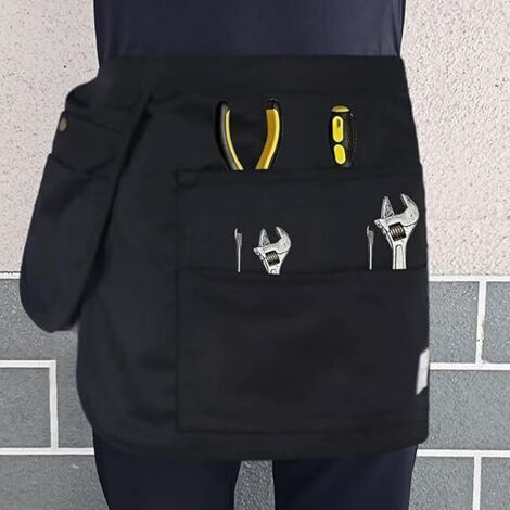 Universalschürze mit Taschen – Werkzeuggürtel mit mehreren Taschen – Allzweckschürze – Für Kellner, Gärtner, Schreiner, Friseure, Restaurants, Küchen und Barbershops