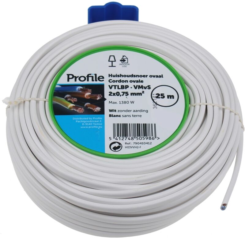 Universeel - cable vtlbp 2x0.75 blanc 25m blister - 790410412 -