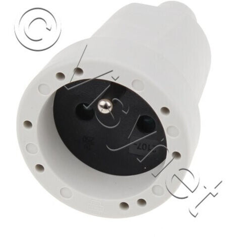 Universeel - prise pvc souple - 16a avec terre - 2107b -