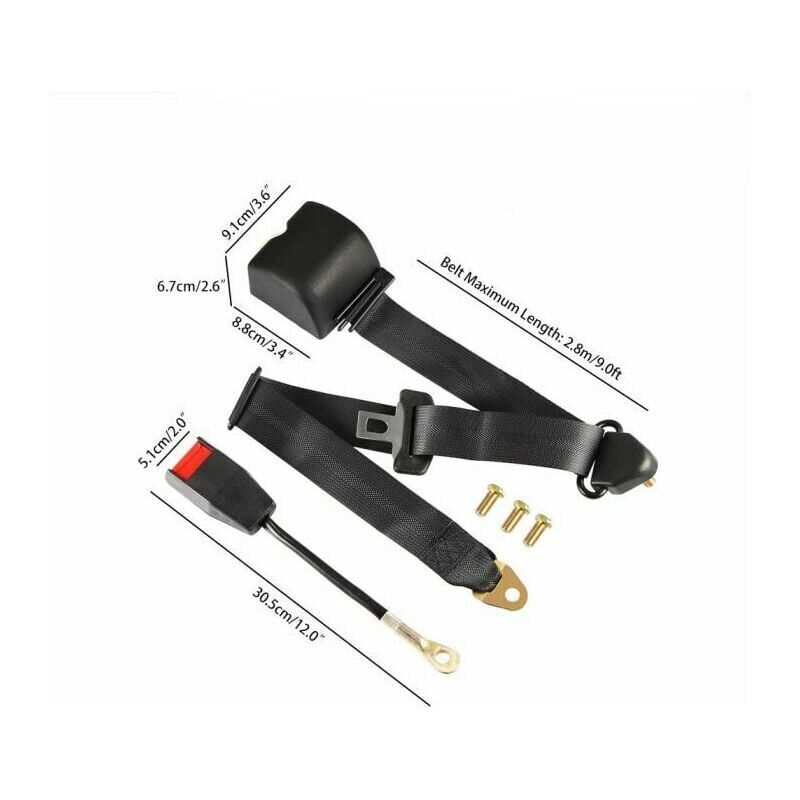 Universel 3 Points Reglable Ceinture De Securite Du Vehicule Auto Voiture Car Seat Belt +Boulons