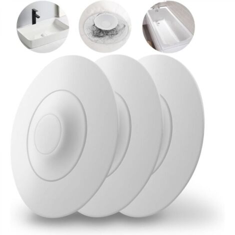 Universel Bouchon Filtre de Baignoire avec Fonction Tamis à Cheveux 3 pièces,Filtre de vidange Silicone pour évier de Cuisine,Blanc
