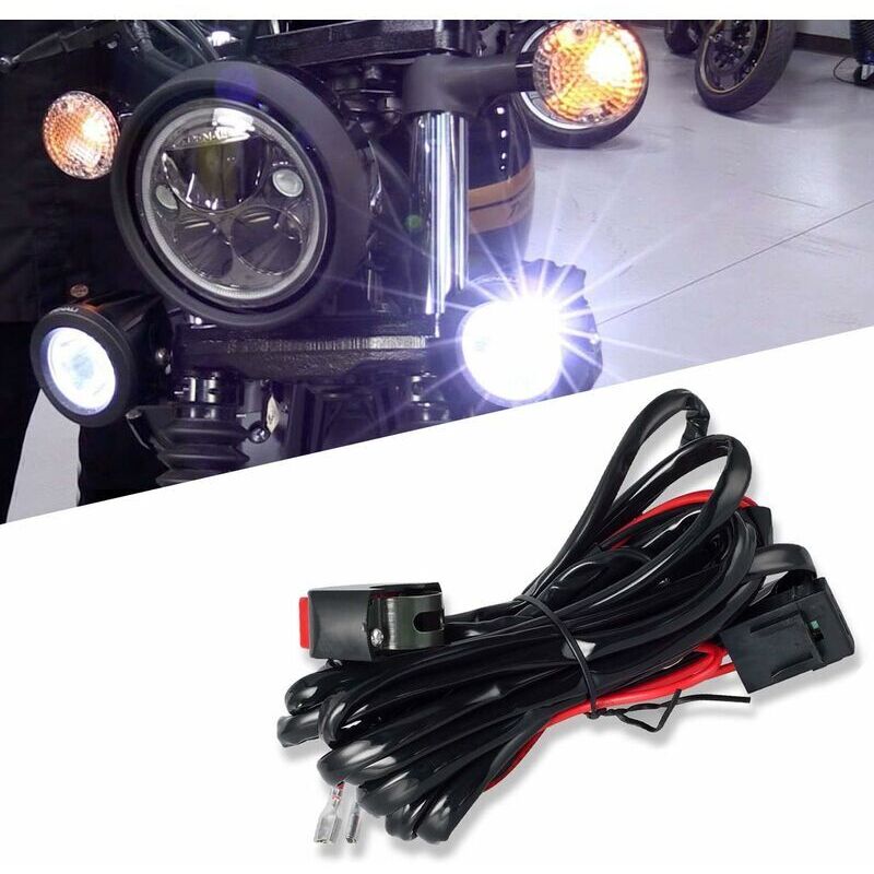 Lablanc - 1 Pièce Universel led Kit de relais de commutation de faisceau de câblage avec 2 connexions de lampe pour moto Lumières de conduite Lampes