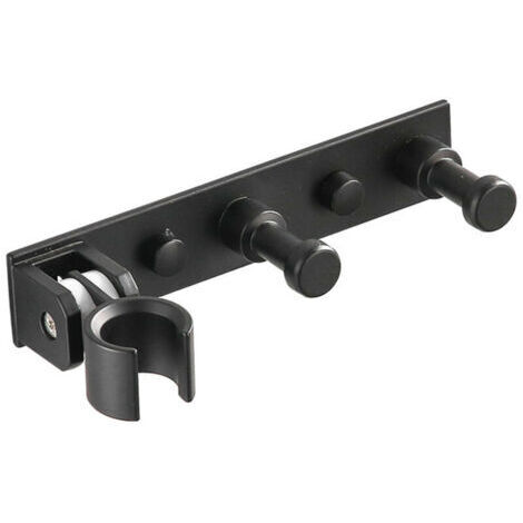 Universel Support Douchette avec 2 Crochet, Support Douche Mural en Alliage D'aluminium Réglable, Fixation Pommeau de Douche Auto-Adhesif Porte Pomme de Douche pour Tuyau de Douche