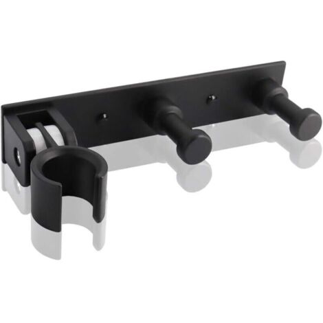 Universel Support Douchette avec 2 Crochet, Support Douche Mural en Alliage D'aluminium Réglable, Fixation Pommeau de Douche Auto-Adhesif Porte Pomme de Douche pour Tuyau de Douche