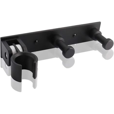 universel Support Douchette Avec 2 Crochet, Support Douche Mural En Alliage D'aluminium Rglable, Fixation Pommeau De Douche Auto-adhesif Porte Pom