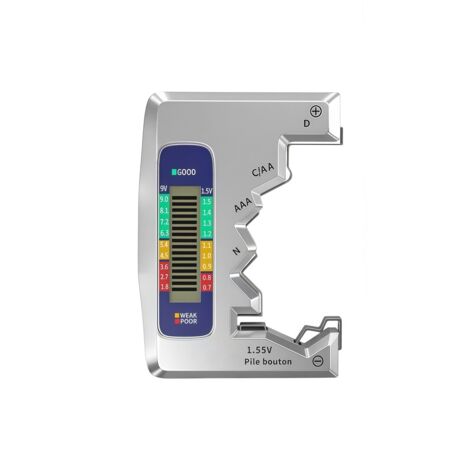 Universel Testeur de Piles Numérique Digital pour AA AAA C D N 9V 1.5V Piles Bouton Mini Batteries