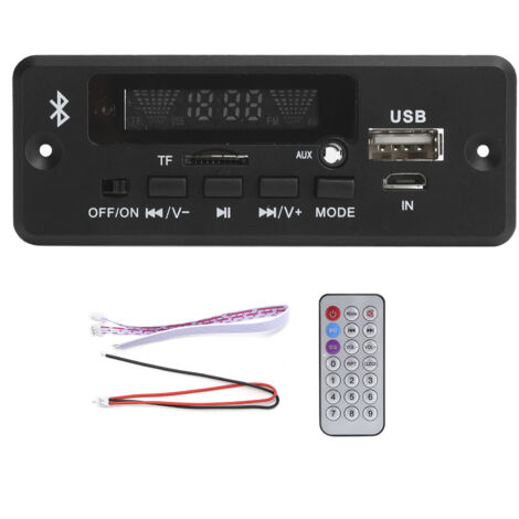 Universelle Dekodierungsplatine 02CABT, WAV-Modul und MP3-Decoder mit Bluetooth- und Anruffunktion, schwarzes Set