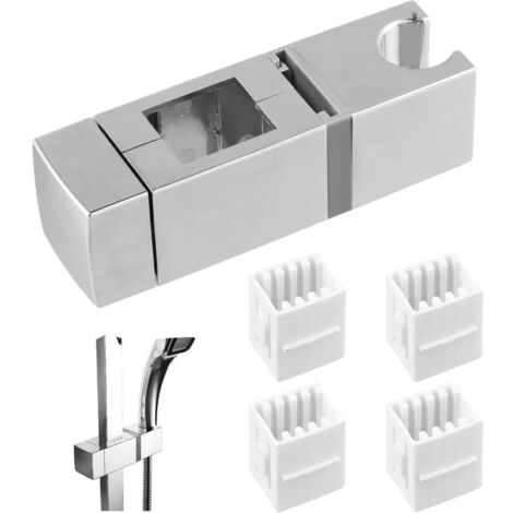 Universelle Duschhalterung, verstellbare Duschkopfhalterung, quadratische Duschkopfhalterung, verstellbarer Durchmesser, einfache Montage, Handbrausehalterung für rechteckige Duschstange