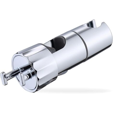 Universelle Duschkopfhalterung mit 2 Haken, 360° verstellbar, verchromt, für 18–25 mm Stangen
