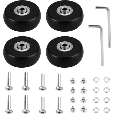universelle Ersatzrollen für Koffer, 50 mm x 18 mm, für Trolleys, Kinderwagen, Gummi