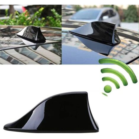 Universelle Haifischflossenantenne fürs Auto – FM-Radioantenne mit wasserdichter Klebebasis (Schwarz)