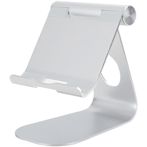 Universelle Handy- und Tablet-Halterung aus Aluminiumlegierung, verstellbarer silberner Ständer