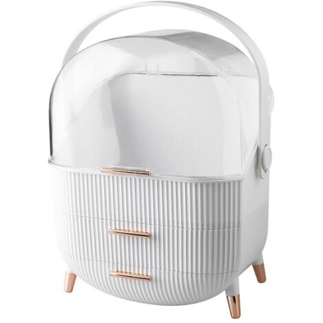Universelle Kosmetikaufbewahrungsbox, Sonnenschutz, transparenter, staubdichter Deckel, großes Fassungsvermögen, mit