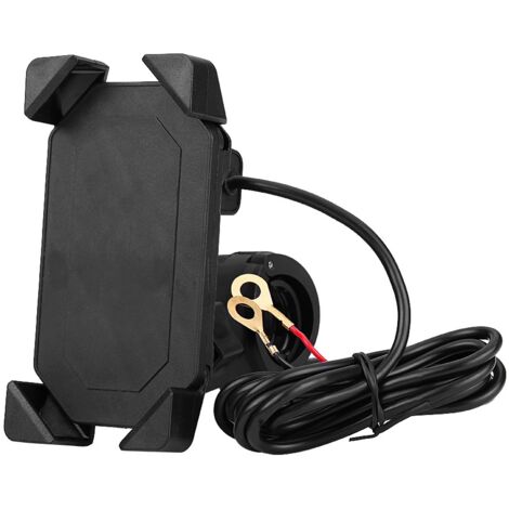 Universelle Motorradlenkerhalterung  Tragbares USB-Handyladegerät  Schwarz, 100 % neu, hohe Qualität, kompatibel mit Smartphones von 4,7 bis 6 Zoll