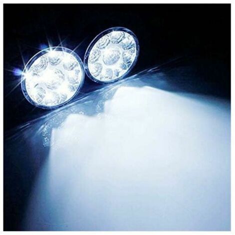 Universelle runde 9-LED-Nebelscheinwerfer (weißes Licht), 12 V, 4,5 W, Auto-Nebelscheinwerfer, 2er-Pack