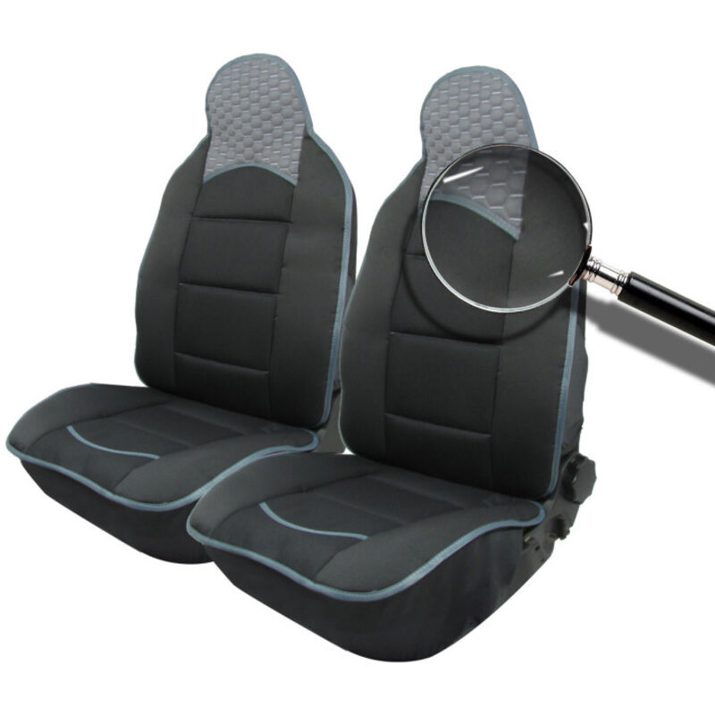 Image of Universelle Sitzbezüge für Vordersitze mit Massagefunktion, Schwarz-Grau, Textil und Kunstleder
