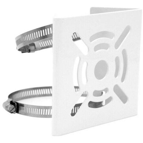 Universelle vertical Stangenhalterung für Überwachungskameras, Robust Metallhalterung mit 2 Ösen, geeignet für LED-Wand-/Bühnenleuchten, Solarpaneele (small Größe)
