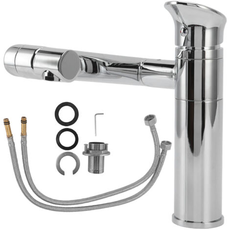 Universelle Waschtischarmatur mit flexiblem Metallschlauch für Küche und Bad, G1/2-Gewinde