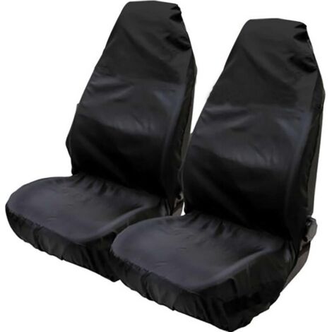Universelle, wasserdichte Nylon-Autositzschoner für die Vordersitze, 75 x 55 x 55 cm (2er-Set), Schwarz