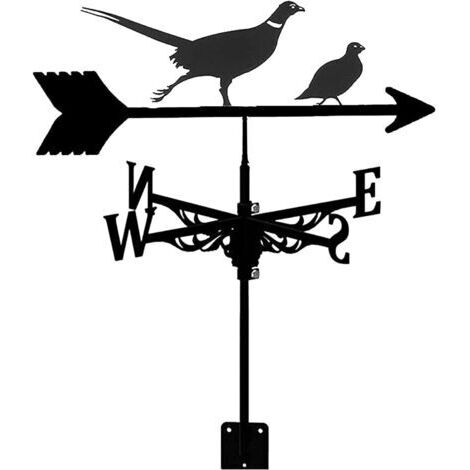 Universelle Wetterfahne aus Edelstahl, kreative Gartenwetterfahne, Design mit zwei Tauben, Gartenpfosten, Windanzeiger für Terrassen, Kuppeln und landwirtschaftliche Unterstände