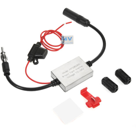 Universeller 12-24V Autoradio-Antennenverstärker mit FM-Antenne für Pkw, Lkw und SUVs + bessere Empfangsqualität + einfache Installation