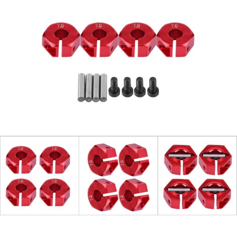 Universeller 12-mm-Sechskantnabenadapter für 1/10 RC-Car HSP Sakura (7 mm, Rot)