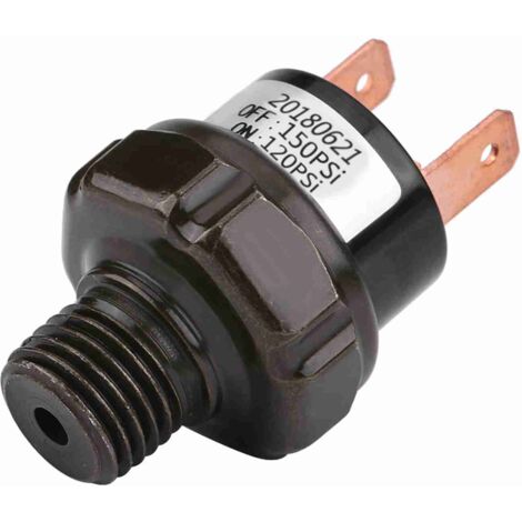 Universeller 12-V-Druckschalter (120–150 PSI) für Luftkompressoren, Metall, 1/4"-NPT-Gewinde
