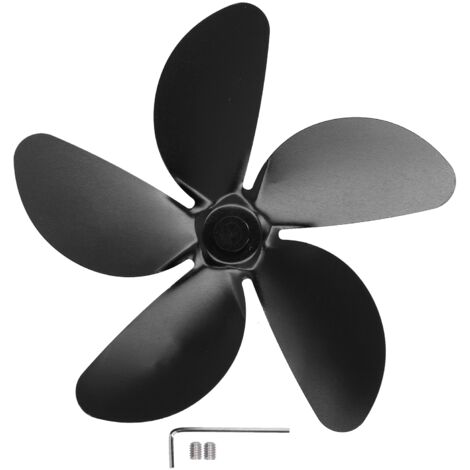 Universeller 5-Blatt-Kaminventilatorflügel aus Aluminiumlegierung, Schwarz