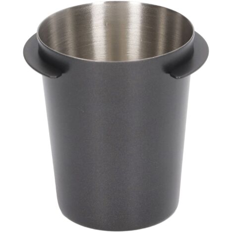 Universeller 58-mm-Kaffeebecher aus Edelstahl – Pulverspender für Espressomaschinen – Schwarz