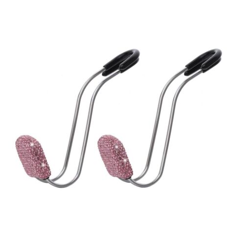 Universeller Autositz-Rückenlehnenhaken, Glitzerndes Autozubehör, 2 Stück (rosa)