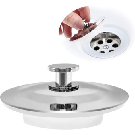 Universeller Badewannenstöpsel, Küchenspülenstöpsel für 42–44 mm, Edelstahl-Badewannenablaufstöpsel, griffiger Waschbeckenstöpsel, Ersatz-Ablaufstöpsel