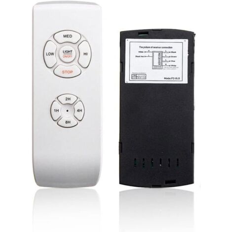 Universeller Deckenventilator mit Fernbedienung, 110 V/220 V, kabelloses Verteilungsset für Zuhause/Büro/Hotel/Lub, Weiß