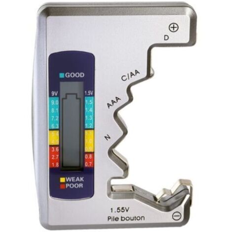 Universeller digitaler Batterietester für AA-, AAA-, CDN-, 9V- und 1,5V-Knopfzellen-Minibatterien