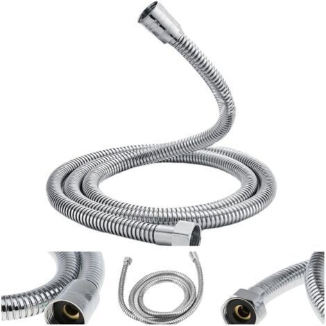 Universeller Duschschlauch (G1/2 Zoll, 1,5 m), verdreh- und knickfest, Edelstahl/Chrom