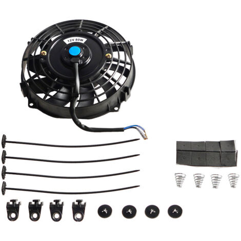 Universeller elektrischer Kühllüfter – 12 V Kühlerlüfter – Motorlüfterblätter – 80 W – Montagesatz