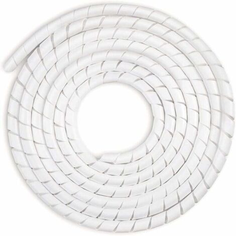 Universeller, flexibler Spiralkabelschutzschlauch 6 mm, Kabelmanagement-Set, 1 Packung Spiralkabelschutzschläuche zum Schutz von TV-/PC-/USB-/TV-/AUX-Antennenkabeln (15 m), Weiß (6 mm, 15 m)