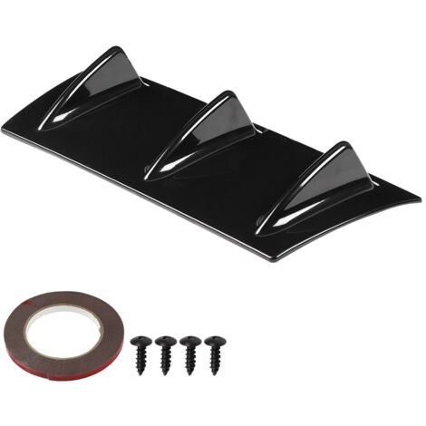 Universeller Haifischflossen-Chassis-Diffusor, schwarzes ABS, 1 Diffusor mit Kleber und Schrauben