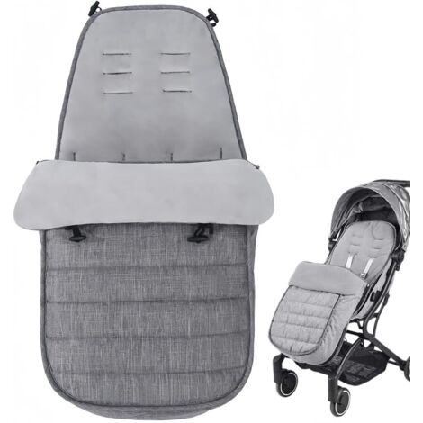 Universeller Kinderwagen-Fußsack, Baby-Kinderwagen-Fußsack von Bebe Confort, Kinderwagen-Fußsack mit Reißverschlüssen, fleecegefütterter Fußsack für Kinderwagen, waschbar und abnehmbar