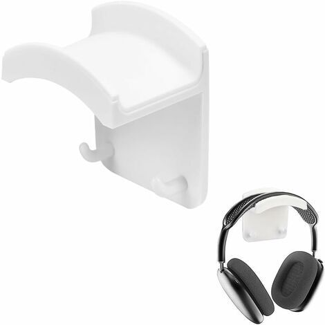 Universeller Kopfhörerhalter, selbstklebender Kopfhörerständer, Kopfhörerhaken, Audio-Kopfhörerhalter, Kopfhöreraufhänger, selbstklebender Kopfhörerhaken mit starker Klebekraft fürs Büro, Weiß